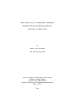 FIRST-YEAR COLLEGE STUDENTS SELF-REPORTED PROBLEM STRUCTURE, PROBLEM DOMAINS, AND AFFECTIVE REACTIONS