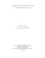 COMPARISON OF NUTRIENT AND LIGHT LIMITATION IN THREE GULF OF MEXICO ESTUARIES