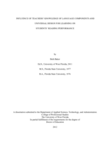 Influence of Teachers' Knowledge of Language Components and Universal Design for Learning on Students' Reading Performance