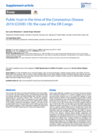 Public trust in the time of the Coronavirus Disease 2019 (COVID-19): The case of the DR Congo