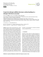 Long-term nitrogen addition decreases carbon leaching in a nitrogen-rich forest ecosystem