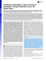 Conditional vulnerability of plant diversity to atmospheric nitrogen deposition across the United States