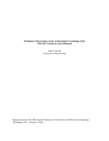 Preliminary observations on the archaeological assemblage of the 1559-1561 Tristán de Luna settlement
