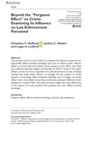 Beyond the "Ferguson Effect" on crime: Examining its influence on law enforcement personnel