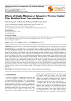 Effects of elastic modulus on behavior of polymer coated fiber modified short concrete beams