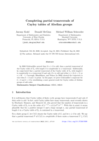 Completing partial transversals of Cayley tables of Abelian groups