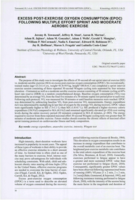 Excess post-exercise oxygen consumption (EPOC) following multiple effort sprint and moderate aerobic exercise