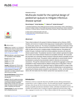 Multiscale model for the optimal design of pedestrian queues to mitigate infectious disease spread