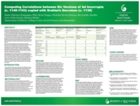 Computing correlations between six versions of Ad Incorrupta (c. 1145-1153) copied with Gratian's Decretum (c. 1139)