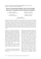 Review of instructional strategies used in socio-sexuality education for individuals with developmental disabilities