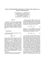 Givens and householder reductions for linear least squares on a cluster of workstations