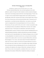The body of Merleau-Ponty’s work as a developing whole