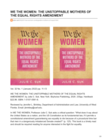 Book review of We the women: The unstoppable mothers of the Equal Right's Amendment