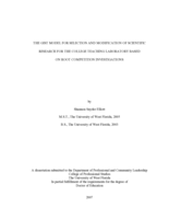 The Gist Model for Selection and Modification of Scientific Research for the College Teaching Laboratory Based on Root Competition Investigations