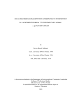 Issues Regarding Implementation of Response-to-intervention in a Northwest Florida, Title I Elementary School