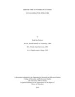 Leisure-Time Activities of Licensed Nuclear Reactor Operators