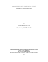 DISCLOSURE, SEXUALITY-SPECIFIC SOCIAL SUPPORT, AND LGB PSYCHOLOGICAL HEALTH
