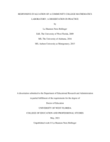 Responsive Evaluation of a Community College Mathematics Laboratory: A dissertation in practice