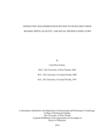 Generation and Gender Participation in Online Discussion Boards
