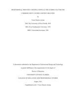 Professional Industry Certifications As the Guiding Factor for Cybersecurity Course Content Delivery