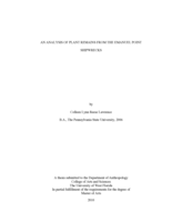 AN ANALYSIS OF PLANT REMAINS FROM THE EMANUEL POINT SHIPWRECKS