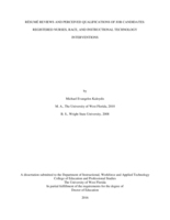 Resume Reviews and Perceived Qualifications of Job Candidates