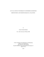 AN EVALUATION OF TECHNIQUES TO DETERMINE HANDEDNESS DERIVED FROM A DOCUMENTED SKELETAL COLLECTION
