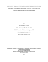 Influence of Learning Style and Learning Flexibility on Clinical Judgment of Prelicensure Nursing Students Within a Human Patient Computer Simulation Environment