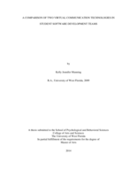 A COMPARISON OF TWO VIRTUAL COMMUNICATION TECHNOLOGIES IN STUDENT SOFTWARE DEVELOPMENT TEAMS