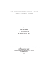 A Study of Behavioral Screening Instruments to Identify Predictive Clustering of Behaviors