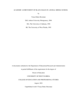 Academic Achievement of Black Males in a Rural Middle School