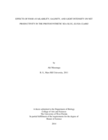 EFFECTS OF FOOD AVAILABILITY, SALINITY, AND LIGHT INTENSITY ON NET PRODUCTIVITY IN THE PHOTOSYNTHETIC SEA SLUG, ELYSIA CLARKI