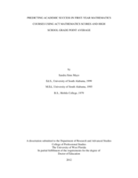 Predicting Academic Success in First-Tear Mathematics Courses Using Act Mathematics Scores and High School Grade Point Average