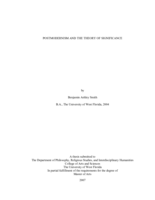 POSTMODERNISM AND THE THEORY OF SIGNIFICANCE