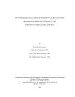 Outcome-based Evaluation of Interpersonal Relationships Between Teachers and Students at the Northwest Florida School for Boys