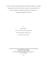 A Study of the Relationship among Student Involvement, Academic Pertomance, Rates of Retention, and Rates of Departure for  African-American Students Enrolled at Three Rural Alabama Community Colleges