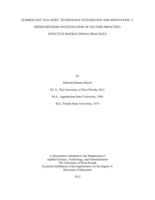 Elementary Teachers' Technology Integration and Innovation