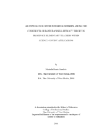 An Exploration of the Interrelationships Among the Constructs of Bandura's Self-efficacy Theory in Preservice Elementary Teachers Within Science Content Applications