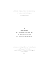 Attitudes of Educators in the High Schools of Jackson County, Florida, toward Inclusion