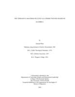 The Terranova Mathematics Test As a Predictor for Grades in Algebra I