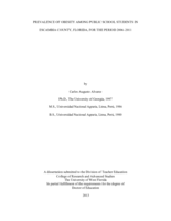 Prevalence of Obesity Among Public School Students in Escambia County, Florida, for the Period 2006-2011