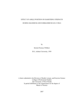 EFFECT OF ANKLE POSITION ON HAMSTRING STRENGTH DURING MAXIMUM AND SUBMAXIMUM LEG CURLS