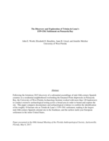 The discovery and exploration of Tristán de Luna’s 1559-1561 settlement on Pensacola Bay
