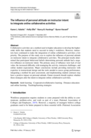 The influence of personal attitude on instructor intent to integrate online collaborative activities