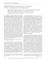 Neutralization of tumor necrosis factor-alpha reverses insulin resistance in skeletal muscle but not adipose tissue