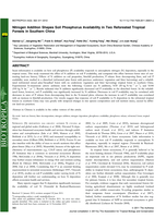 Nitrogen addition shapes soil phosphorus availability in two reforested tropical forests in southern China