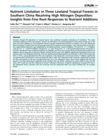 Nutrient limitation in three lowland tropical forests in southern China receiving high nitrogen deposition: Insights from fine root responses to nutrient additions