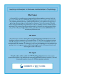 Applying job analysis to graduate assistantships in Psychology: a service learning and collaborative project
