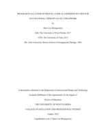 Program Evaluation Of Digital Clinical Experiences Used For Occupational Therapy Level I Fieldwork