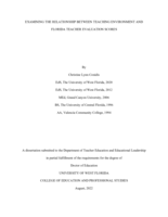 Examining the Relationship Between Teaching Environment and Florida Teacher Evaluation Scores